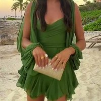 Clothing Elegant V Neck Backless Wrap Dress – Long Sleeve Belted Mini Dress Chic & Versatile
