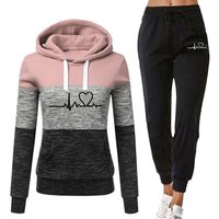 2023 Autumn Winter Colored Hooded Sportswear Set Sweater Pants Wear