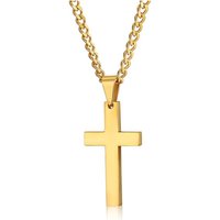 Fashion Cross Necklace Women Men Stainless Steel Christian Charm Necklace Boys Girls Punk Hip Hop Friendship Jewelry