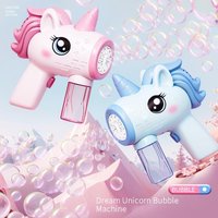 Unicorn Rocket Bubble Blaster – Automatic LED Bubble Gun For Kids Handheld Bubble Machine With 600+ Bubbles/Min Outdoor Party & Park Play Toy
