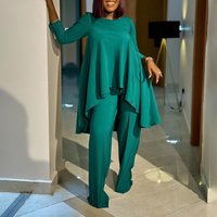 Clothing fashionable temperament large long sleeved tops wide leg pants suit