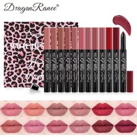12 Lipstick Pen Set Matte Velvet Matte Female Lipstick Pen Pencil Sharpener Automatic Lip Liner Set