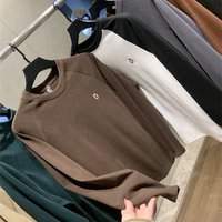 Clothing Self fa hot German velvet fabric winter couple round neck raglan warm long sleeved T shirt bottoming shirt