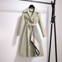 Trench Coat Medium Length Plus Loose Slimming Temperament Coat Casual Student Coat