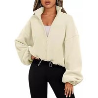 Polar Fleece Sports Jacket Stand up Collar plus Velvet Zipper Hot Selling Cross Border Foreign Trade Clothing