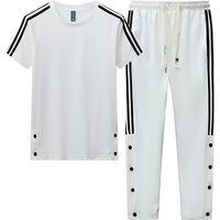Clothes Casual Suit Summer Thin Ice Short Sleeve T shirt Plus Sports Two piece Set