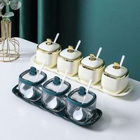 【 30 Day Hot Selling 1415 Pieces 】 Salt MSG Box Combination Set Jar Seasoning Bottle Kitchen Supplies Household