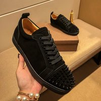 Fashion Designer Men’s Shoes Riveted Shoes Casual Breathable Solid Color Low Top Small White Shoes Lace Up Flat Soled