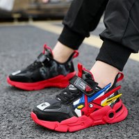 Boys‘ Spring And Autumn New Style Fashionable Leather Comfortable Middle And Large Children’s Running Shoes Casual Velcro Sports Shoes