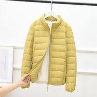 Men's Clothing New Style Thin Down Jacket For Women Fashionable Stand Collar White Duck Down Autumn And Winter Lightweight Seamless Short Coat