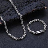 Men’s Jewelry Magnetic Buckle Bracelet Jewelry Street Punk Style Domineering Chain Necklace Jewelry Set