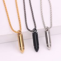 2025 Fashion Classic bullet shaped pendant stainless steel evening gown necklace