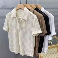 Clothing Summer Thin Fashion Hollow Short Sleeved Shirt Handsome Light Luxury Drape Shirt