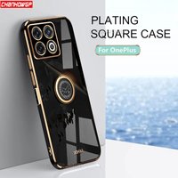 Luxury Plating Ring Holder Phone Case OnePlus 10 Pro 9 Pro 9R T Shockproof Soft TPU Stand Back Cover One Plus 8T Cases
