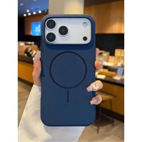 Luxury Glossy Fluorescent Liquid Silicone Phone Case Magnetic Soft Case 17 Air 16 15 14 13 12 17 Pro Max Plus