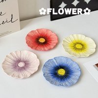 Flower Household Style Bone Spit Plate 6inch Ceramic Exquisite Dessert Dish Small