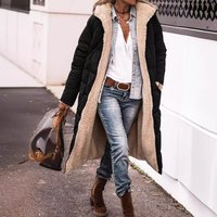 Women’s Clothing winter warm jacket solid color lambskin quilted hooded cotton coat