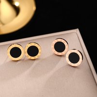 Minimalist Titanium Steel Personalized Roman Numerals, Cute Girl Earrings, Fashionable Earrings And Accessories