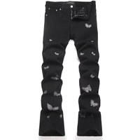 Clothing High End Slim Fit Flared Jeans Casual Trousers Style Stretchy Luxury Embroidered
