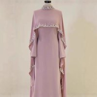 Fringe Trimmed Modest Maxi Dress – Boho Muslim Long Dress 