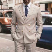 Double Breasted Slim Fit Business Casual Suit High End Style Formal Attire Grooms Weddings Groomsmen Export Quality