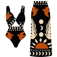 Clothing One Piece Bikini Set Retro Vacation Beach Hot Spring Swimsuit