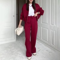 Minimalist Zip-Up Hoodie & Straight-Leg Pants Set – Breathable Lounge-to-Street Outfit (S-XXXL, Wine Red/Dark Blue/Black/Taupe/Cream/Light Grey)