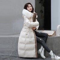 Clothing large fur collar long slim fit winter coats cotton jacket