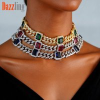 Hip Hop Style Necklace Fully Encrusted Large Cubic Zirconia 12mm Cuban Chain ICED Street Style Fashion