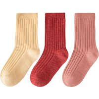 Kids'socks Children's double needle wool socks Autumn and winter solid color children's socks boys and girls baby wool