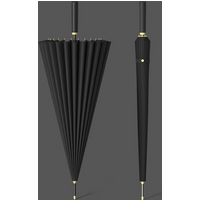 bone Long Large Double Reinforced Storm Resistant Three Person Straight Handle Umbrella