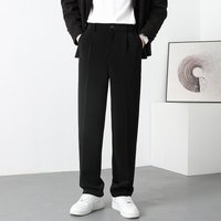 Summer Draped Casual Men's Straight Loose Fit Export Ready Wide-Leg Suit Trousers Semi-Elastic Cross-Border