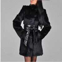Clothing Fur Mink Coat Fox Fur Coat Mid Length Fur Belt