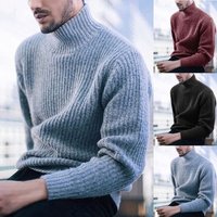 autumn winter sweater fashion solid turtleneck long sleeved knit top jumper