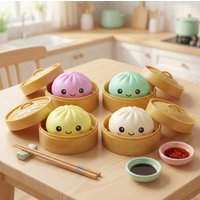 Large Steamed Bun Toy For Stress Relief Squeezeable Realistic Slow Rebound Novelty Item
