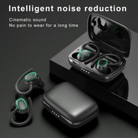 Bluetooth Earphones Ear Hook Fingerprint Touch Powerful Bass Cool Lights HiFi Stereo Music Waterproof Sports Subwoofer Wireless Earbuds Fitness