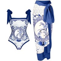 Women's Clothing Swimwear Conservative One Piece Bikini Swimsuit Set Women Wholesale Mesh Cover up