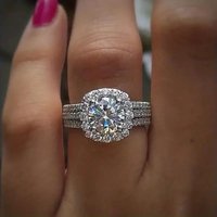 TK Full Diamond Luxurious Engagement For Women New Micro Paved Zirconia Luxury Style Ring