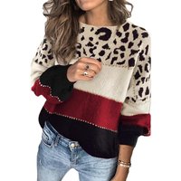 Winter Autumn Winter Contrast Sweater Loose Round Neck Bottoming Sweater