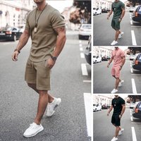 Men’s 2-Piece Sport Short Sleeve Shirt & Shorts Set – Breathable Summer Casual Outfit For Gym & Outdoor
