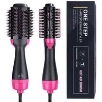 Professional 2 1 Hot Air Styler & Blow Dry Brush – 1000W Powerful Styling Tool Straight & Curly Hair 3 Heat Settings Fast 5 Minute Styling