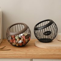 Cross Border Iron Art Capsule Basket Desktop Decoration Coffee Table Snacks Dried Fruit Candy Storage