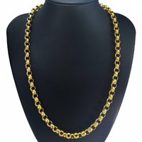 Cool Filled Belcher Bolt Ring Link Mens Womens Solid Necklace Jewllery 8mm Band Width N220