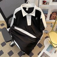 Clothing Summer Ins Trendy Casual Sports Suit POLO Shirt T Shirt Contrast Top Korean Style Shorts Two Piece Suit