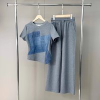 Clothing Casual Sports Suit Wear Beautiful T Shirt Wide Leg Pants Niche Two Piece Suit
