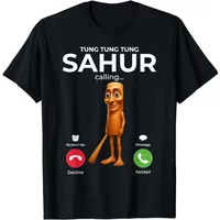 Tung Sahur Calling Funny Fishing Brainrot Joke Meme T Shirt