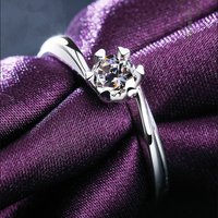 Fashionable Live Streaming Imitation Mosang Stone Girl Proposes to Marry Six Claw Simulation Diamond Opening Ring