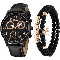Men's Watches Men's Three Eye Casual Business Watch Belt Three Piece Gift Box Quartz Watch Watch 3pcs Set