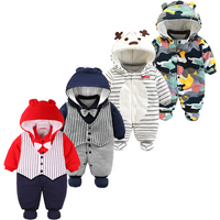 Children's thickened baby padded jacket baby onesie newborn onesie go out climbing suit
