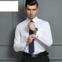 Men's Loose Large Size French Cufflinks Shirt Long Sleeve Autumn
